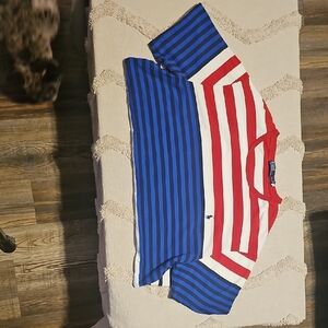 Ralph Lauren Red and White Striped Polo Shirt